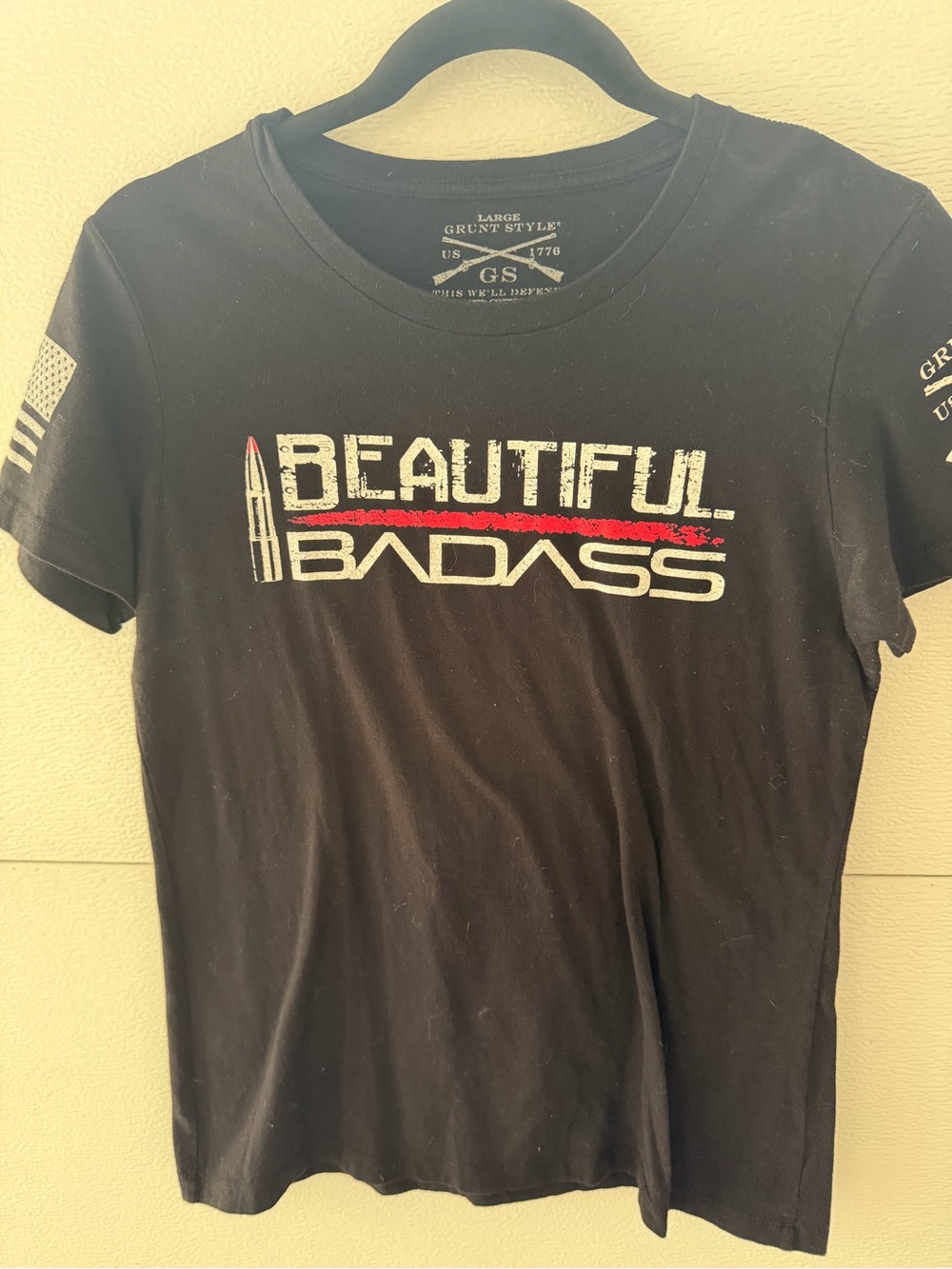 Grunt Style Black Tee with White Printed Logo
